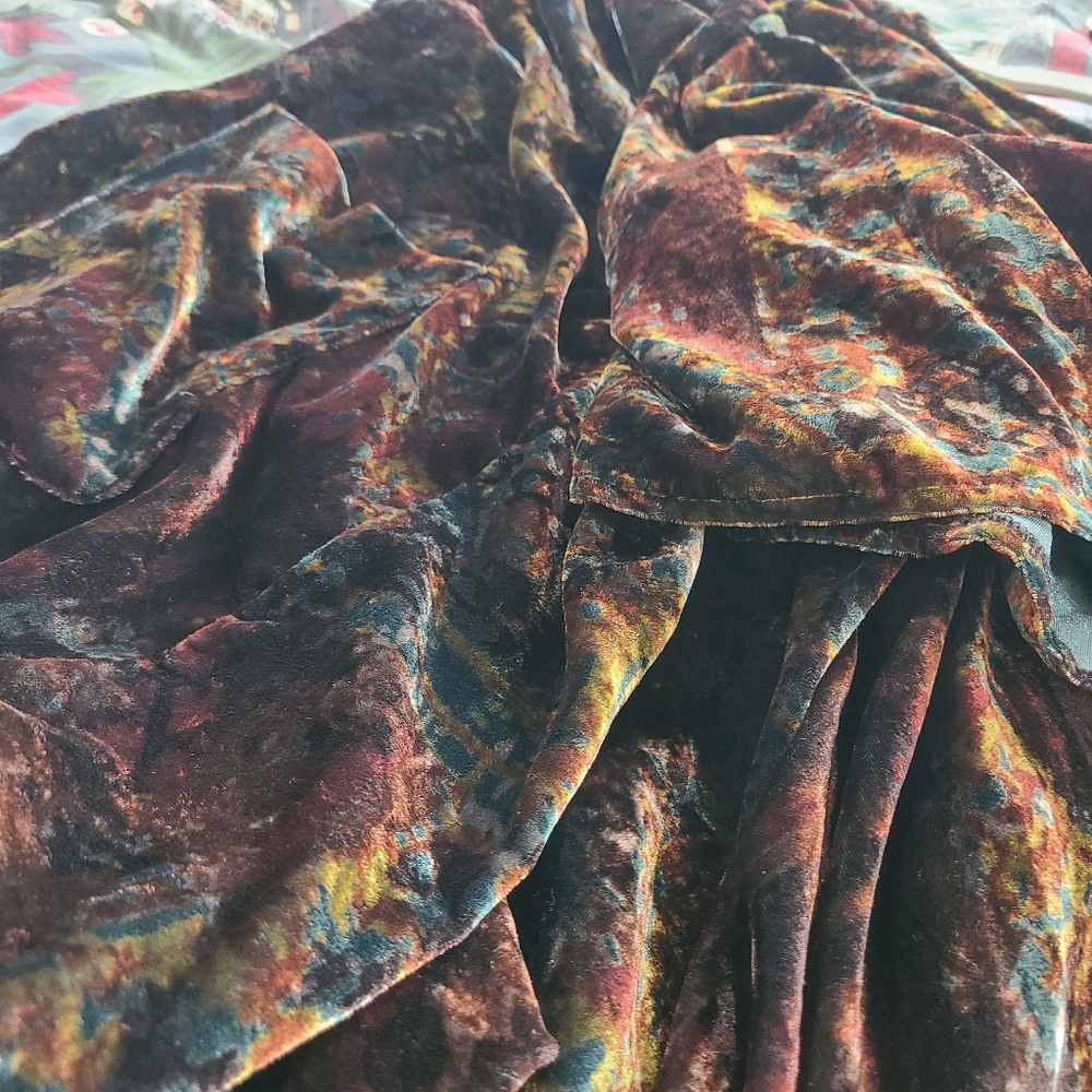 Velvet Open Front Kimono Robe - Picture 3 of 4